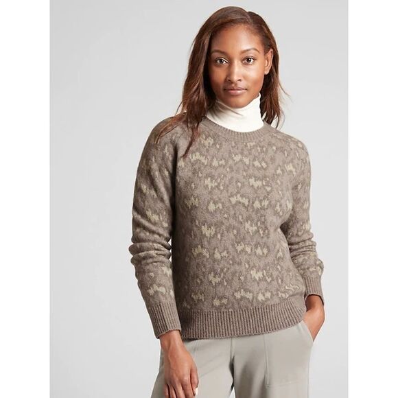 Athleta Hawthorn Textured Animal Print Crew Sweater - Size: Small - Picture 9 of 10